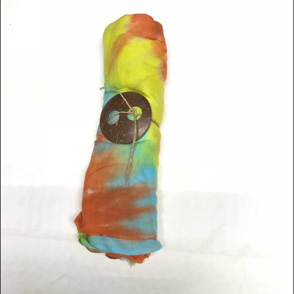🌟Spin art tyed dyed sarong scarf 60x40 nwot - Picture 2 of 4